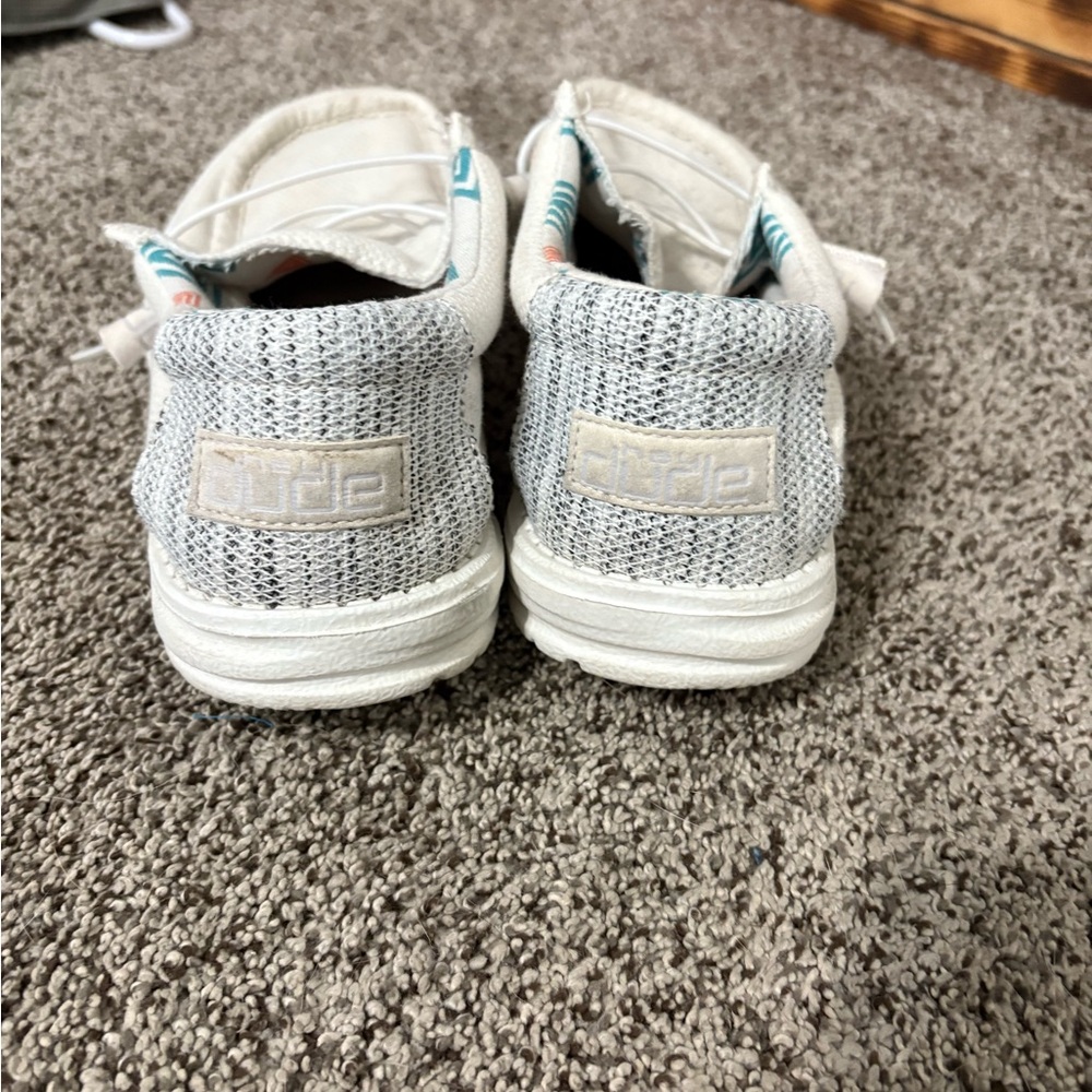 Hey Dude Gray and White Sneakers with Cushioned Comfort